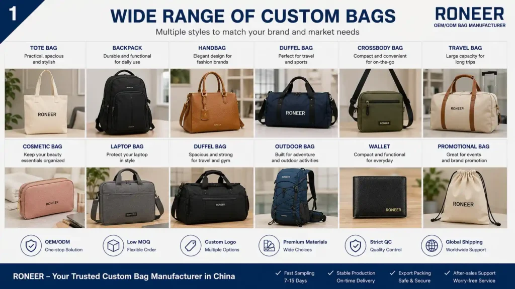 custom bag types from a China bag manufacturer