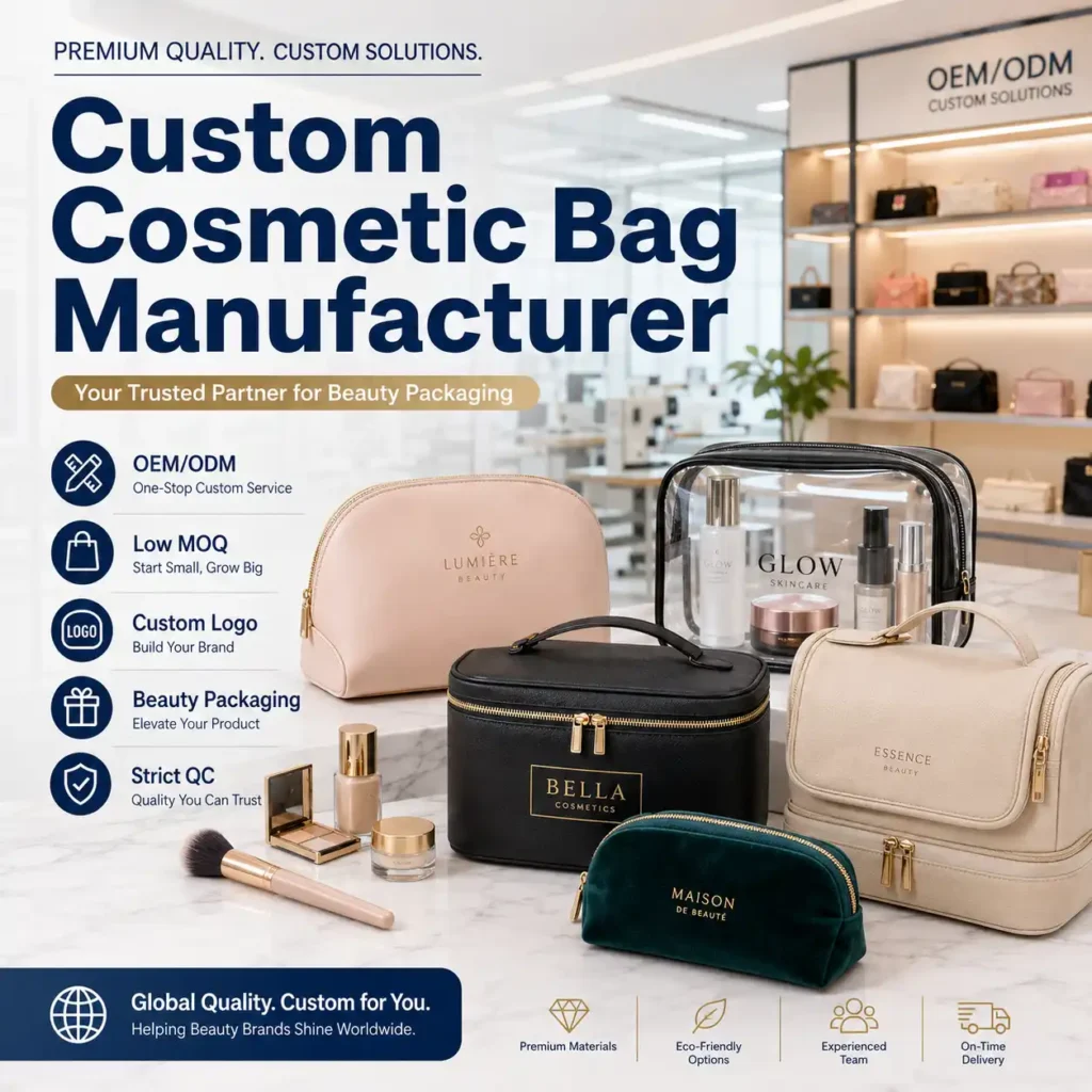 custom cosmetic bag manufacturer for beauty brands