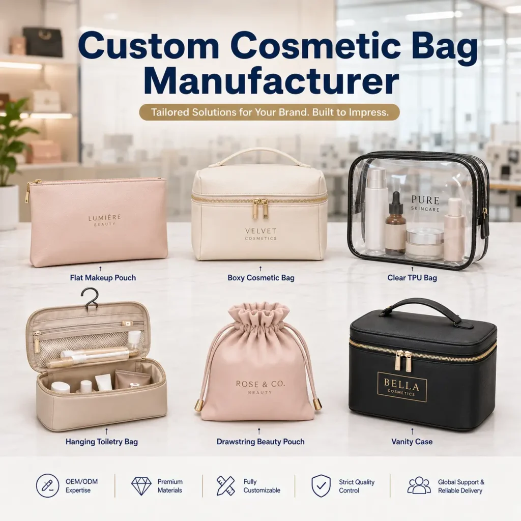 custom cosmetic bag styles for private label brands