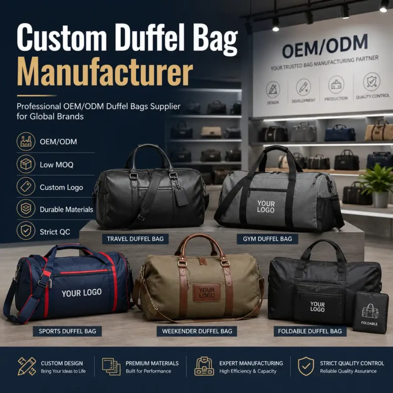 custom duffel bag manufacturer for sports and travel brands