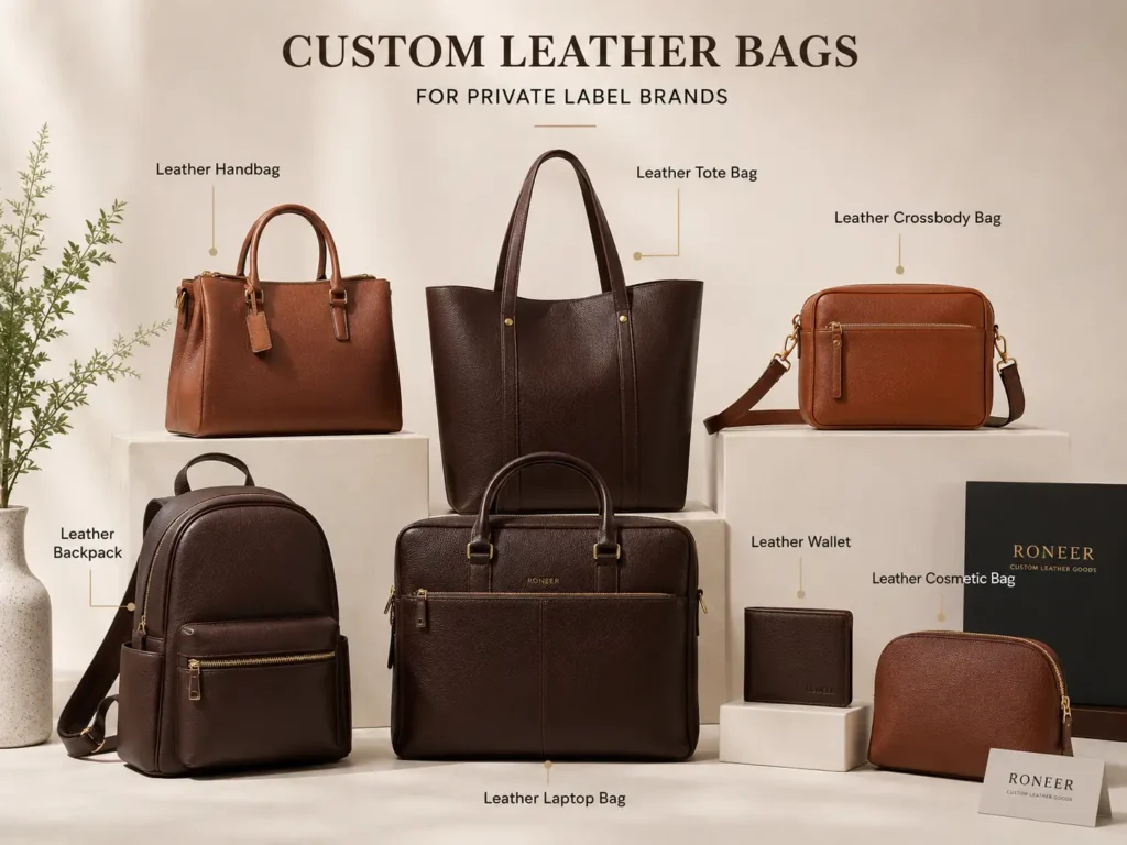 custom leather bag types for private label brands