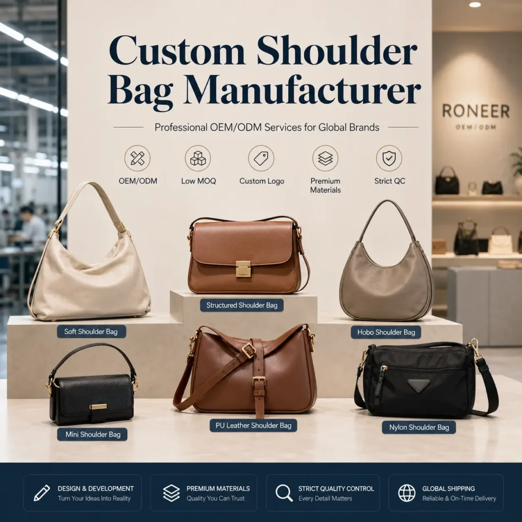 custom shoulder bag manufacturer for fashion brands