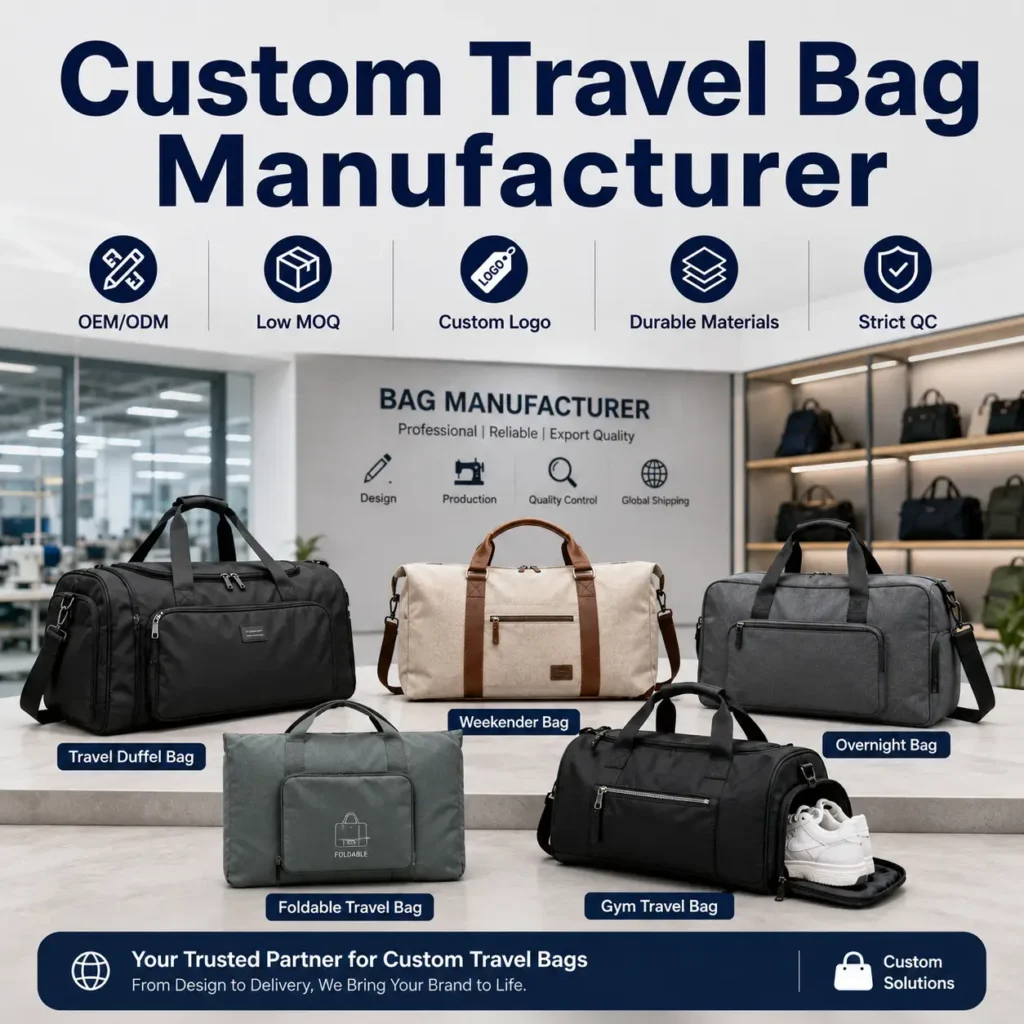 custom travel bag manufacturer for global brands