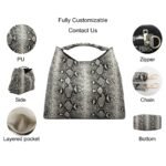 custom grey snake print PU leather hobo shoulder handbag feature overview GB-6390