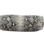 custom grey snake print PU leather barrel crossbody bag bottom view GB-6391