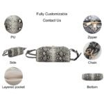 custom grey snake print PU leather barrel crossbody bag feature overview GB-6391