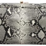 custom grey snake print PU leather barrel crossbody bag front view GB-6391