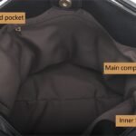 custom black monogram PU leather top handle crossbody bag detail view 1 GB-6392