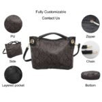 custom black monogram PU leather top handle crossbody bag feature overview GB-6392