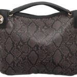 custom black monogram PU leather top handle crossbody bag front view GB-6392