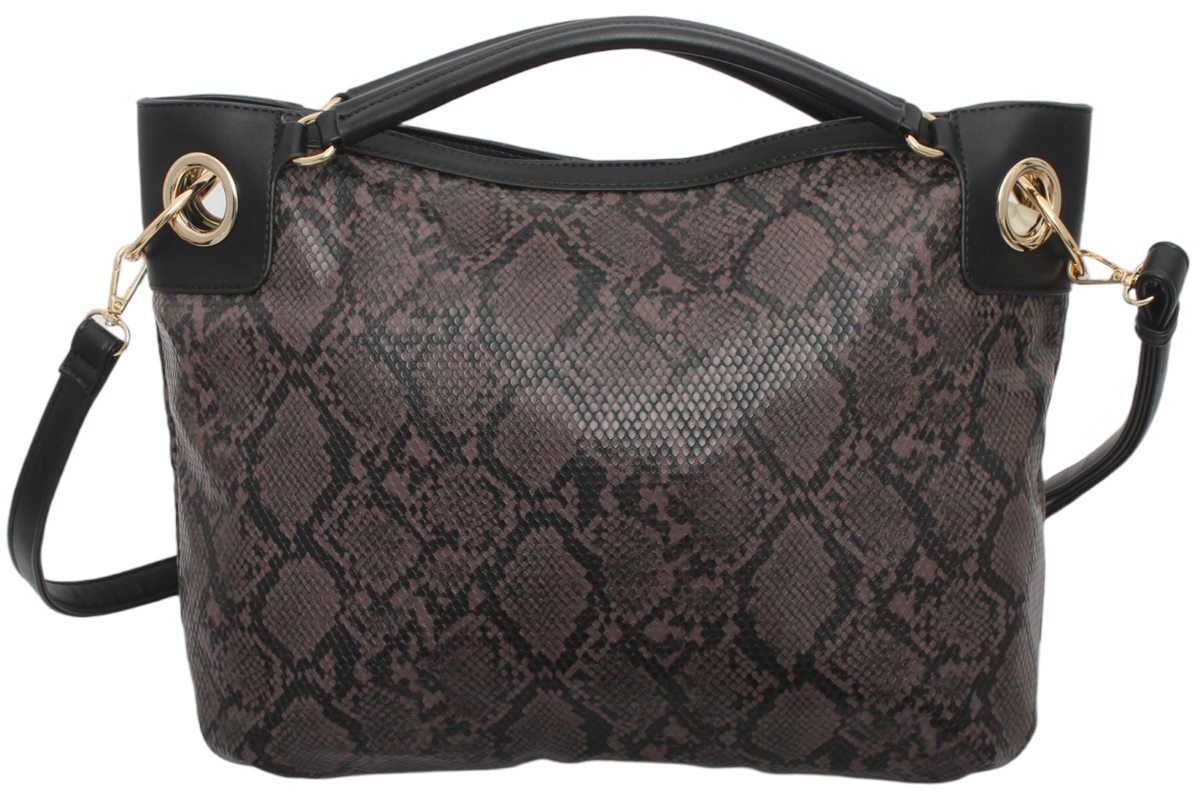 custom black monogram PU leather top handle crossbody bag front view GB-6392