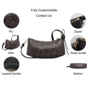 custom snake print PU leather shoulder bag feature overview GB-6394