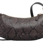 custom snake print PU leather shoulder bag front view GB-6394