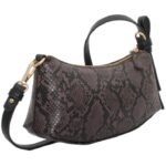 custom snake print PU leather shoulder bag side view GB-6394