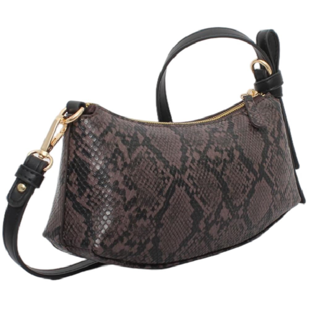 custom snake print PU leather shoulder bag side view GB-6394