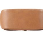 custom brown PU leather mini top handle shoulder bag bottom view GB-6395