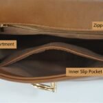 custom brown PU leather mini top handle shoulder bag interior pocket GB-6395