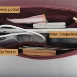 custom burgundy PU leather saddle crossbody bag main compartment GB-6396