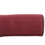 custom burgundy PU leather barrel handbag bottom view GB-6400