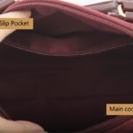 custom burgundy PU leather barrel handbag interior pocket GB-6400