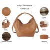 custom brown PU leather hobo shoulder handbag feature overview GB-6402