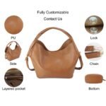 custom brown PU leather hobo shoulder handbag feature overview GB-6402
