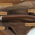 custom brown PU leather hobo shoulder handbag main compartment GB-6402