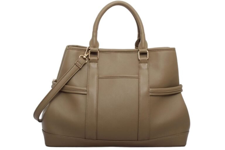 custom khaki PU leather tote handbag feature overview GB-6403
