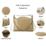 GB-6405 custom beige PU leather shoulder handbag feature overview