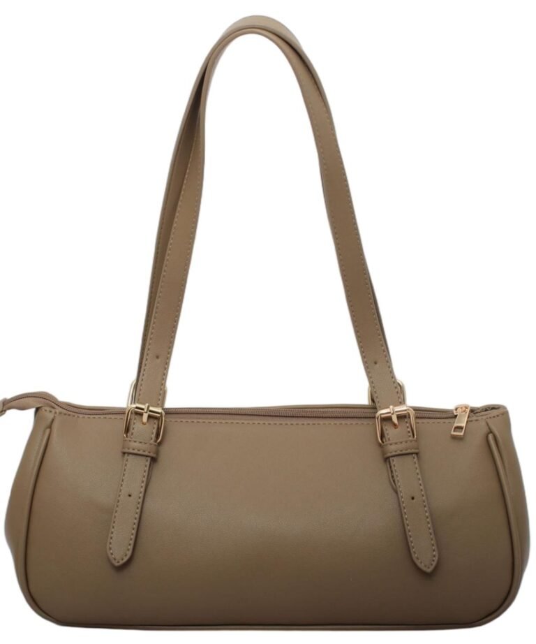GB-6407 custom taupe PU leather shoulder handbag feature overview