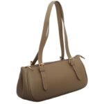 GB-6407 custom taupe PU leather shoulder handbag side view