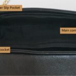 GB-6441 custom black PU leather chain crossbody bag interior zip pocket