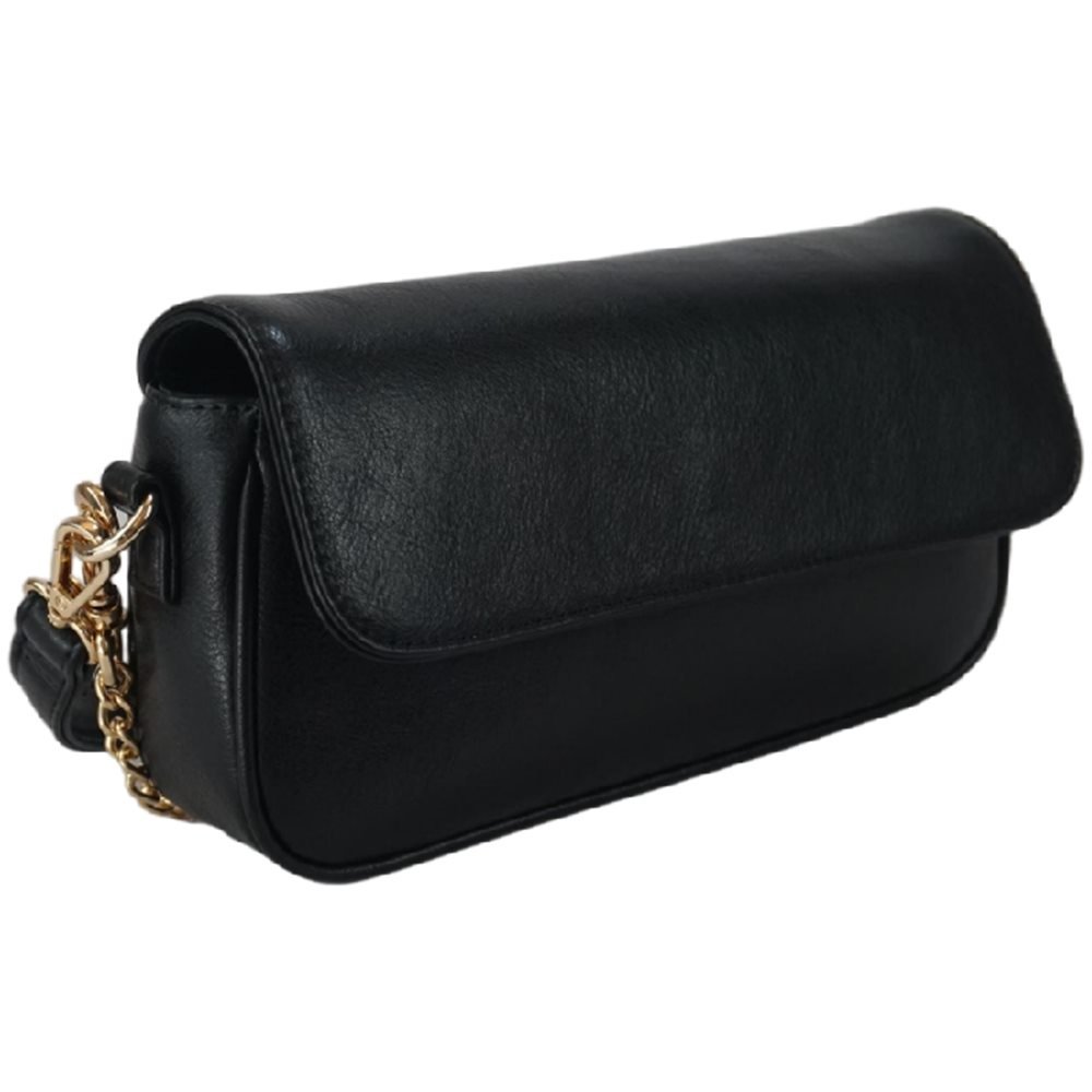 GB-6441 custom black PU leather chain crossbody bag side view