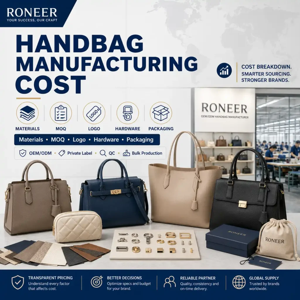 handbag manufacturing cost breakdown for private label brands
