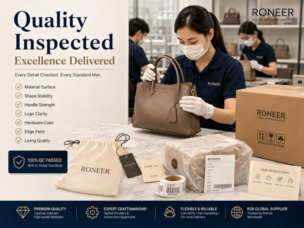 handbag quality control and packaging inspection