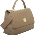 L1017 custom cowhide and microfiber leather handbag with top handle and shoulder strap