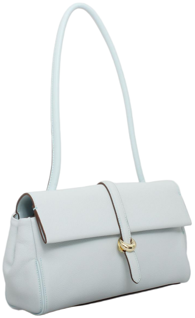 L1087 custom cowhide handbag side view with long handles