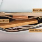 L1087 cowhide handbag zippered pocket and main compartment