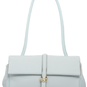 L1087 custom light blue cowhide leather handbag front view