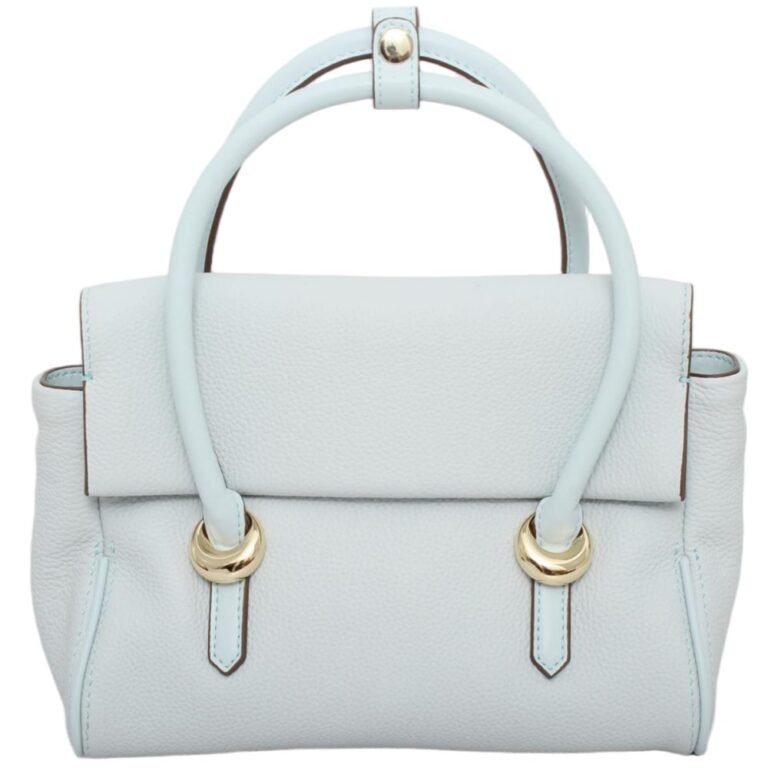L1088 custom light blue cowhide leather handbag feature overview