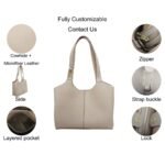 custom beige microfiber leather tote handbag feature overview L135#