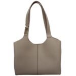 custom beige microfiber leather tote handbag front view L135#