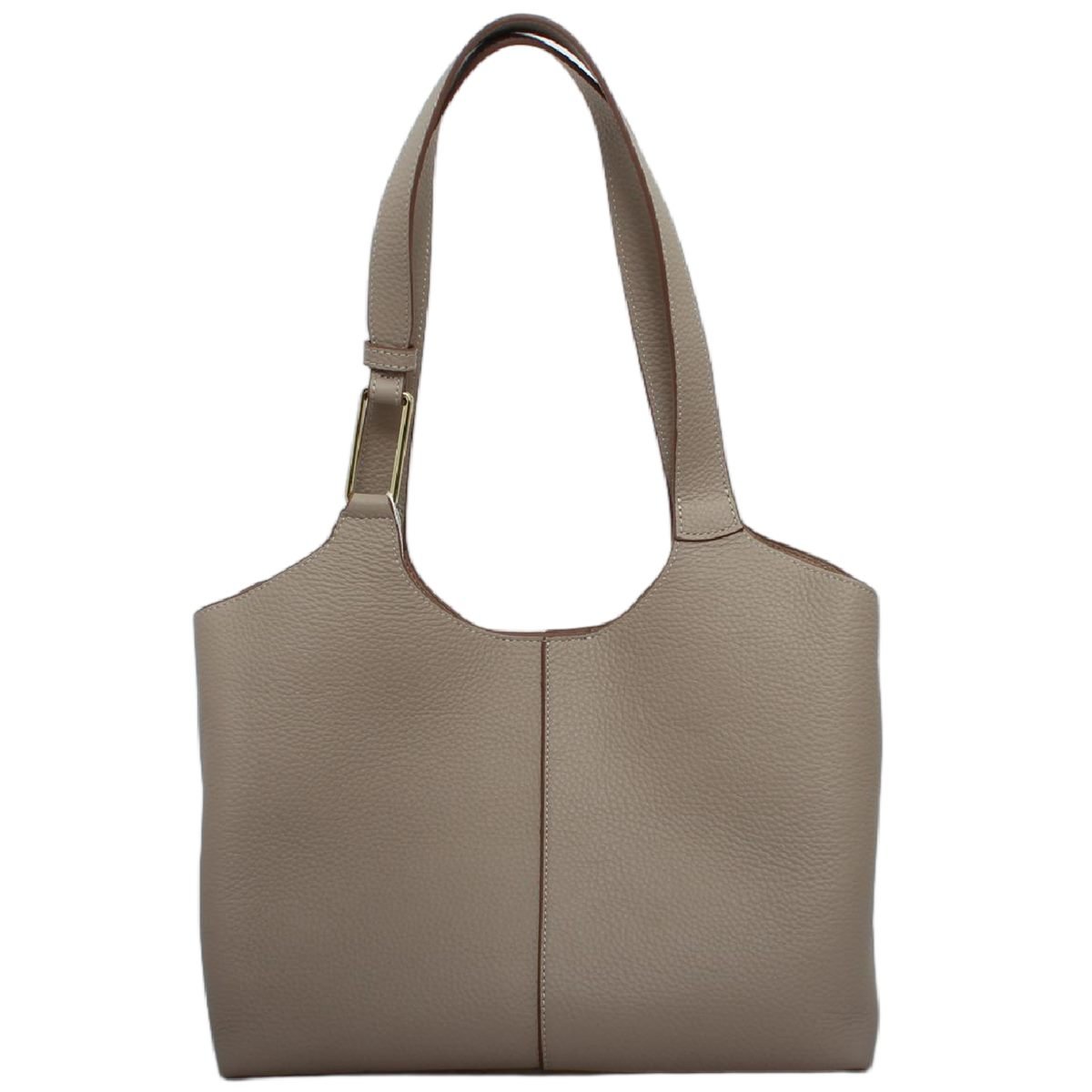 custom beige microfiber leather tote handbag front view L135#