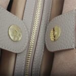 custom beige microfiber leather tote handbag magnetic button detail L135#