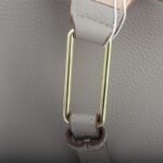 custom beige microfiber leather tote handbag strap hardware detail L135#