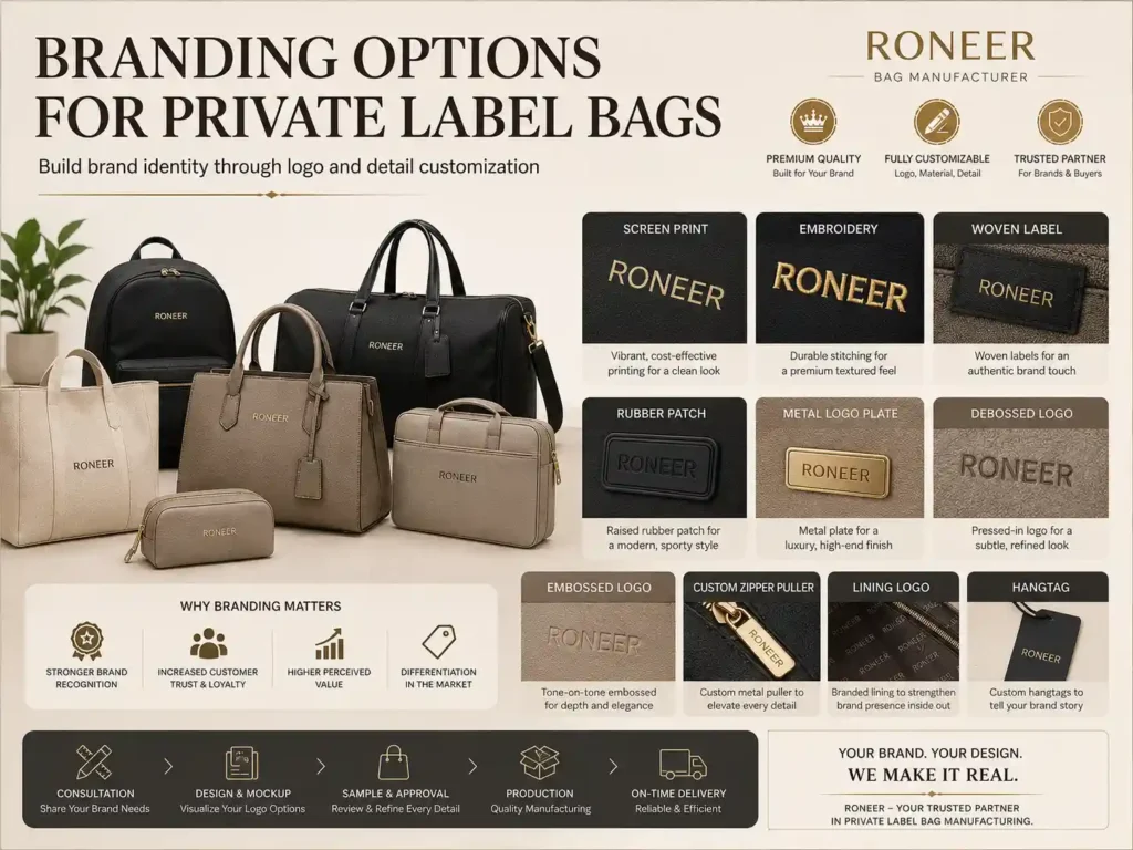 logo and branding options for private label bags