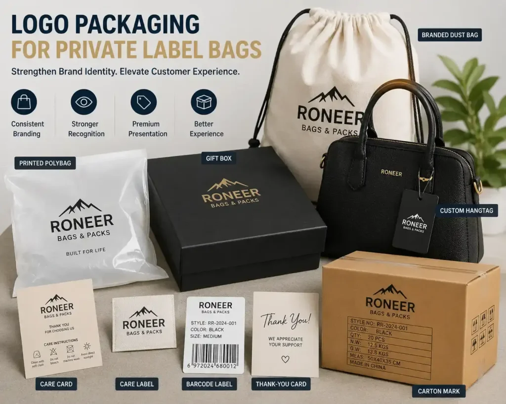 logo packaging for private label bags
