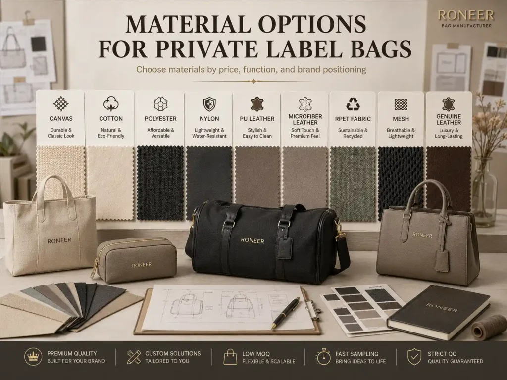 material options for private label bags manufacturing
