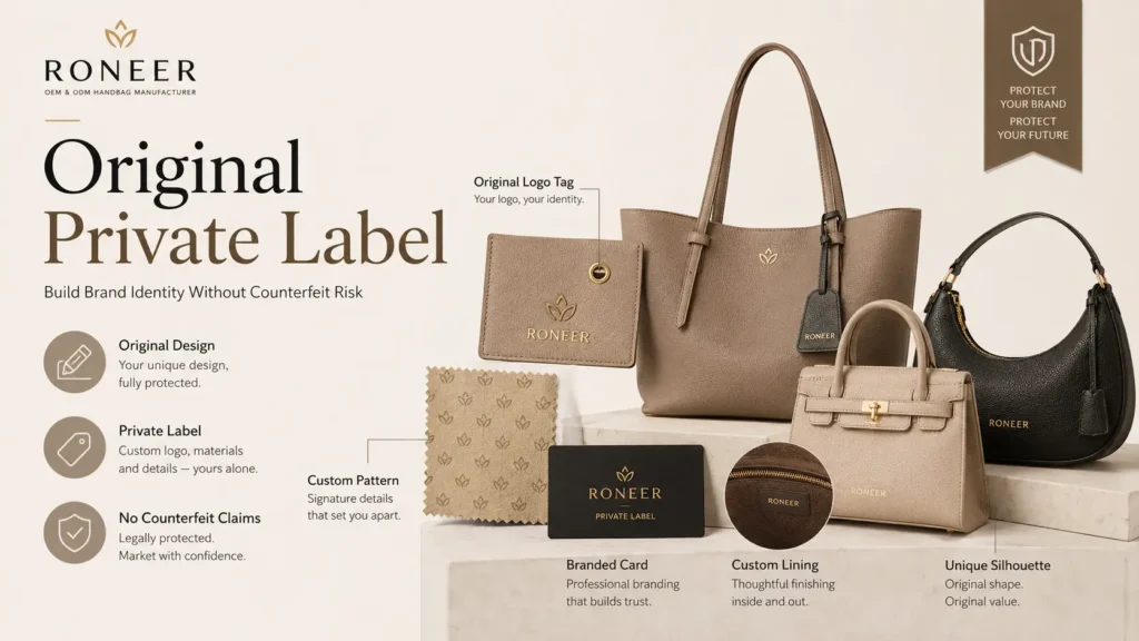 original private label handbag production without counterfeit risk