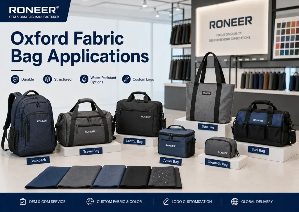 Oxford fabric bags used in backpacks travel bags laptop bags cooler bags tote bags cosmetic bags and tool bags
